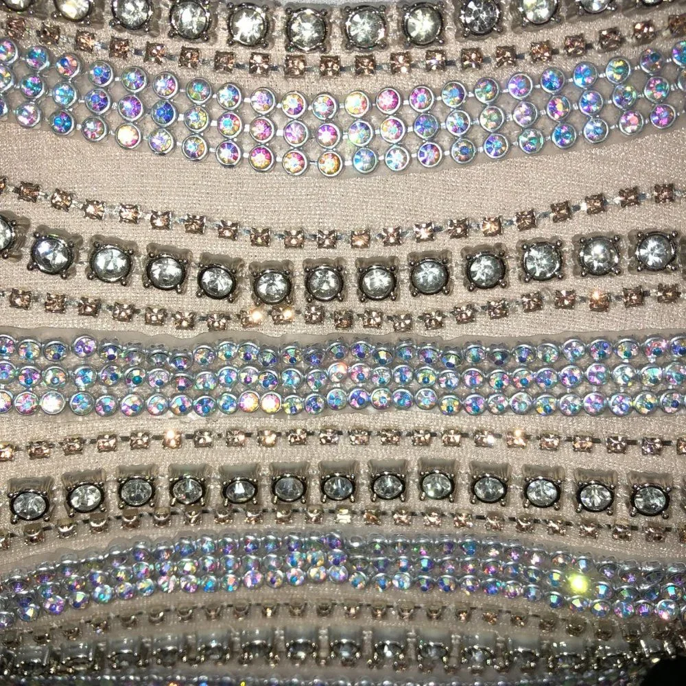 Alyce Blush and Gold Prom or Bridesmaid Dresses, Strapless Aline Flowy chiffon - Picture 4 of 13